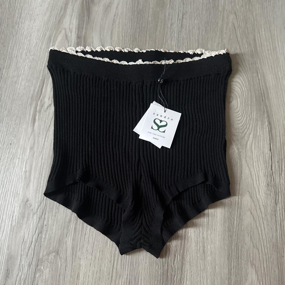 Sandro black stretch micro shorts Pour The Future Short Femmes